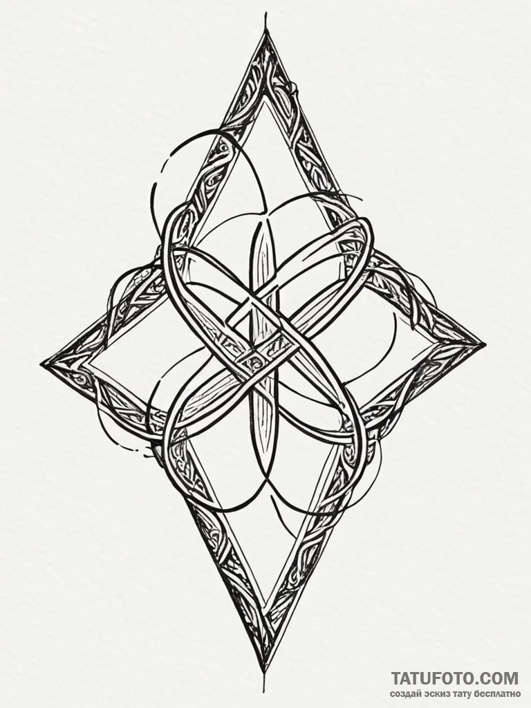 Tattoo sketch, x-intersection, path of choice... - эскиз тату (№1752513494_0, 14.07.2025 17:18) — Tatufoto.com
