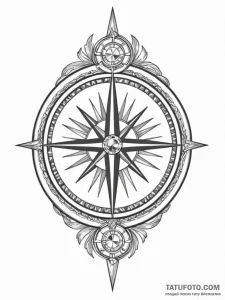 Tattoo sketch, zircon compass, guiding light,... - эскиз тату (№1752513751_0, 14.07.2025 17:22) — Tatufoto.com