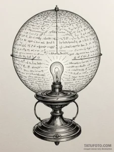 Tattoo sketch, silent scholar's lamp, hologra... - эскиз тату (№1752514007_0, 14.07.2025 17:26) — Tatufoto.com