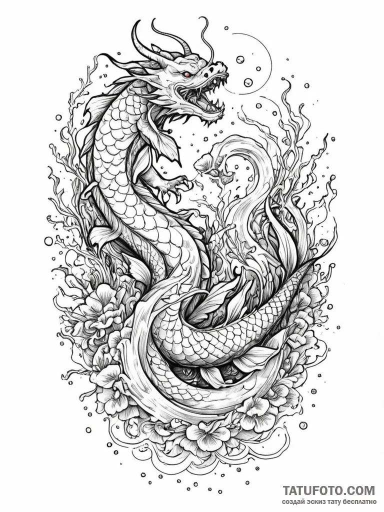 Tattoo sketch, underwater archive, data coral... - эскиз тату (№1752514557_0, 14.07.2025 17:35) — Tatufoto.com