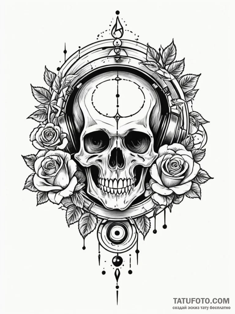 Tattoo sketch, vinyl record, cosmic grooves,... - эскиз тату (№1752514643_0, 14.07.2025 17:37) — Tatufoto.com