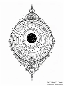 Tattoo sketch, locket of cosmic memory, an el... - эскиз тату (№1752514814_0, 14.07.2025 17:40) — Tatufoto.com