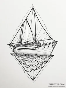 Tattoo sketch, origami ocean liner, a delicat... - эскиз тату (№1752515071_0, 14.07.2025 17:44) — Tatufoto.com