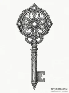 Tattoo sketch, data-forged key, an ornate, an... - эскиз тату (№1752515242_0, 14.07.2025 17:47) — Tatufoto.com