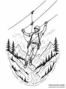 Tattoo sketch, zipline through the metaverse,... - эскиз тату (№1752515413_0, 14.07.2025 17:50) — Tatufoto.com