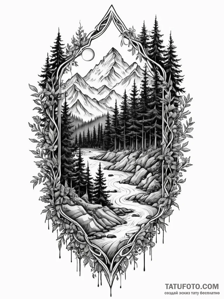 Tattoo sketch, cracked screen reality: a tatt... - эскиз тату (№1752515669_0, 14.07.2025 17:54) — Tatufoto.com