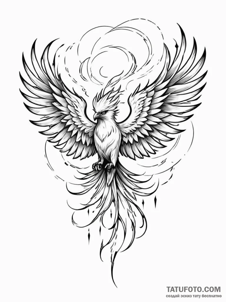 Tattoo sketch, telepathic thunderbird, a maje... - эскиз тату (№1752515755_0, 14.07.2025 17:55) — Tatufoto.com