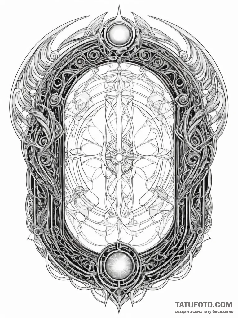 Tattoo sketch, valhalla gateway (digital), a... - эскиз тату (№1752516096_0, 14.07.2025 18:01) — Tatufoto.com