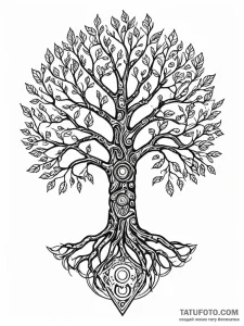 Tattoo sketch, motherboard tree of life, a st... - эскиз тату (№1752516268_0, 14.07.2025 18:04) — Tatufoto.com
