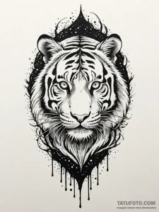 Tattoo sketch, twilight tiger, spectral strip... - эскиз тату (№1752516354_0, 14.07.2025 18:05) — Tatufoto.com