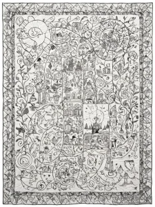 Tattoo sketch, narrative quilt of generations... - эскиз тату (№1752516611_0, 14.07.2025 18:10) — Tatufoto.com