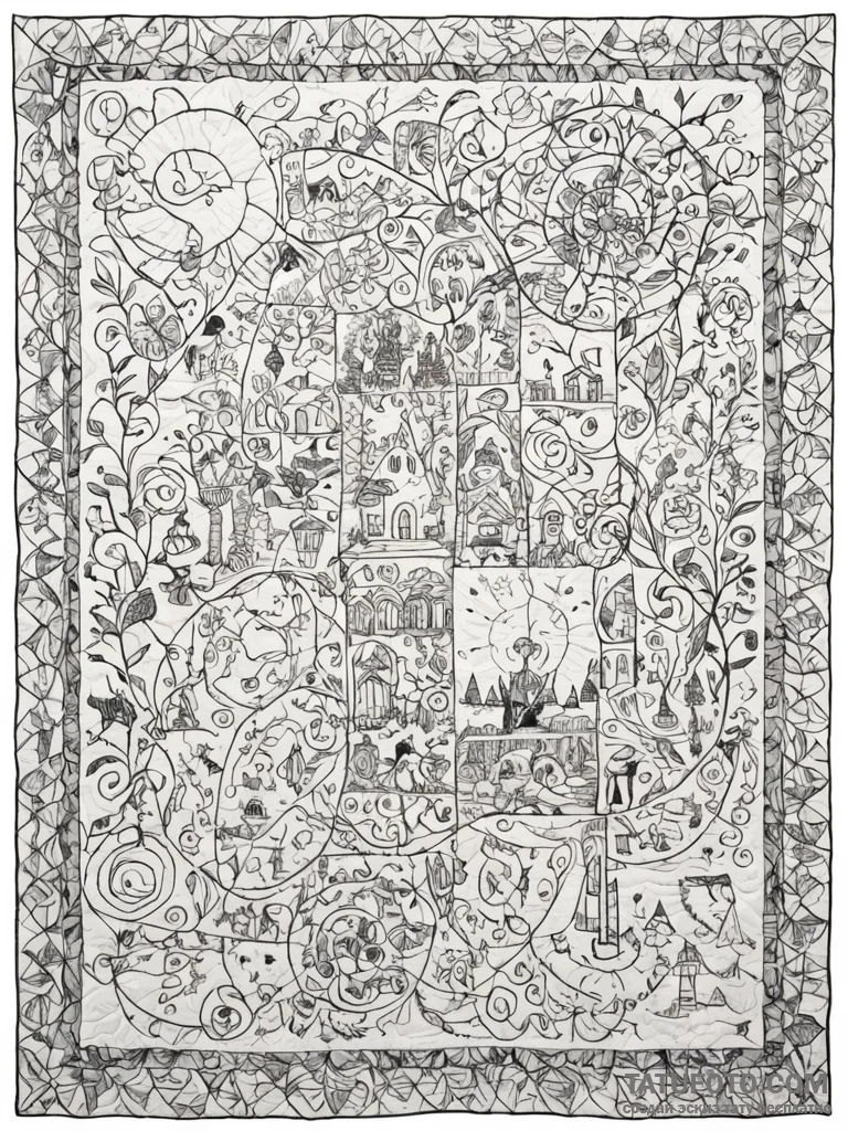 Tattoo sketch, narrative quilt of generations... - эскиз тату (№1752516611_0, 14.07.2025 18:10) — Tatufoto.com