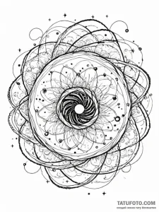 Tattoo sketch, yarn-spun galaxy, a swirling,... - эскиз тату (№1752517039_0, 14.07.2025 18:17) — Tatufoto.com