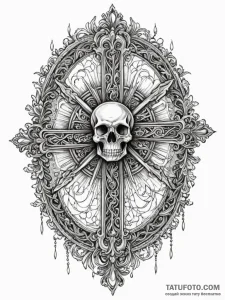 Fallen relic crowned with bone, concept art f... - эскиз тату (№1752518326_0, 14.07.2025 18:38) — Tatufoto.com