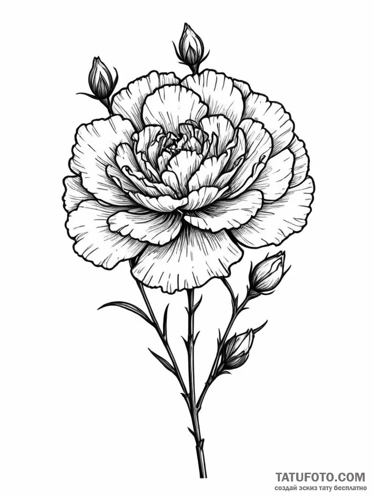 Carnation - эскиз тату (№1752518411_0, 14.07.2025 18:40) — Tatufoto.com