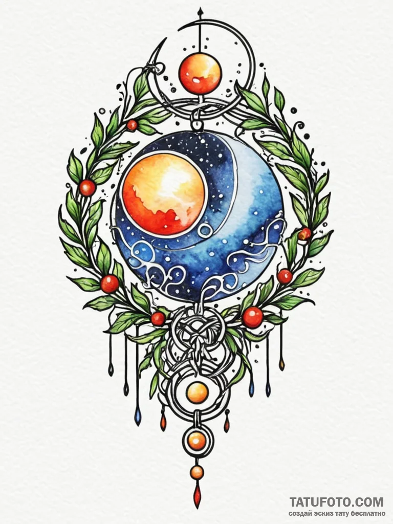 Eclipse vines choking sigil, tattoo flash she... - эскиз тату (№1752518493_0, 14.07.2025 18:41) — Tatufoto.com