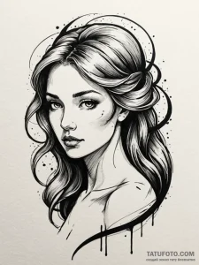 Aphrodite, concept art for tattoo, profession... - эскиз тату (№1752519095_0, 14.07.2025 18:51) — Tatufoto.com