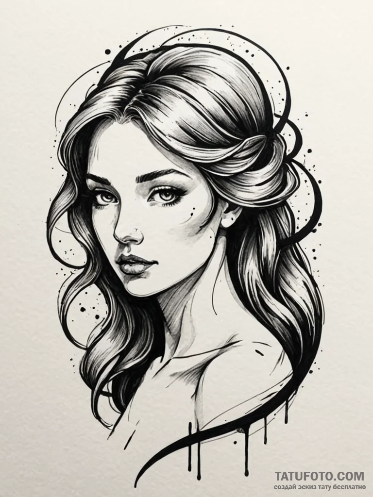 Aphrodite, concept art for tattoo, profession... - эскиз тату (№1752519095_0, 14.07.2025 18:51) — Tatufoto.com