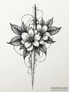 Blood vine strangling blade, artistic tattoo... - эскиз тату (№1752519354_0, 14.07.2025 18:55) — Tatufoto.com