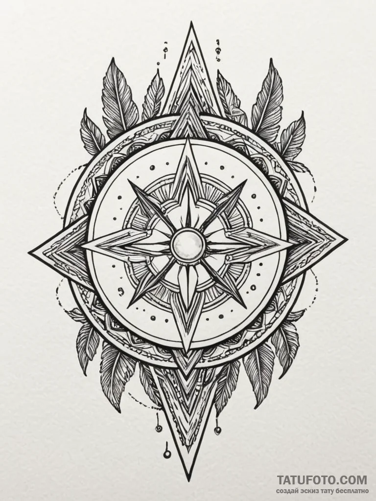 Opal arrow piercing ancient seal, ink illustr... - эскиз тату (№1752519526_0, 14.07.2025 18:58) — Tatufoto.com