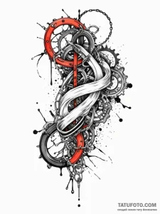 A broken chain, ink illustration for tattoo,... - эскиз тату (№1752520553_0, 14.07.2025 19:15) — Tatufoto.com