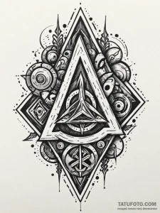 Quarry stone etched with runes, tattoo flash... - эскиз тату (№1752520812_0, 14.07.2025 19:20) — Tatufoto.com