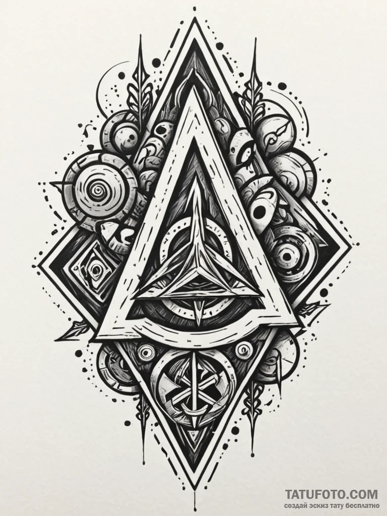Quarry stone etched with runes, tattoo flash... - эскиз тату (№1752520812_0, 14.07.2025 19:20) — Tatufoto.com