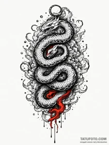 Engraved serpent beneath storm sky, artistic... - эскиз тату (№1752520898_0, 14.07.2025 19:21) — Tatufoto.com