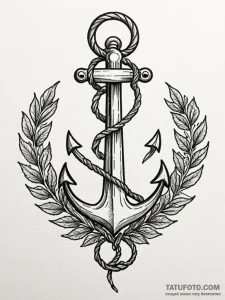 Anchor, steadfast and firm, entwined with a l... - эскиз тату (№1752521327_0, 14.07.2025 19:28) — Tatufoto.com