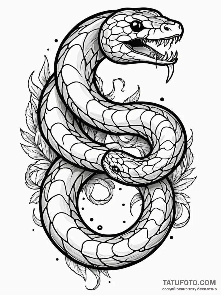 Symbol of uroboros (snake eating its tail), t... - эскиз тату (№1752521842_0, 14.07.2025 19:37) — Tatufoto.com