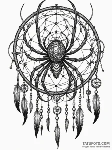 Dreamcatcher catching nightmares shaped like... - эскиз тату (№1752521928_0, 14.07.2025 19:38) — Tatufoto.com