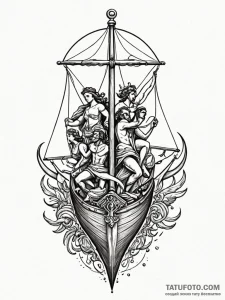 Ulysses (odysseus) tied to the mast, resistin... - эскиз тату (№1752522014_0, 14.07.2025 19:40) — Tatufoto.com