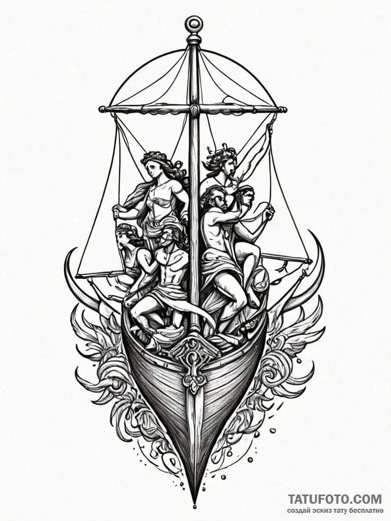 Ulysses (odysseus) tied to the mast, resistin... - эскиз тату (№1752522014_0, 14.07.2025 19:40) — Tatufoto.com