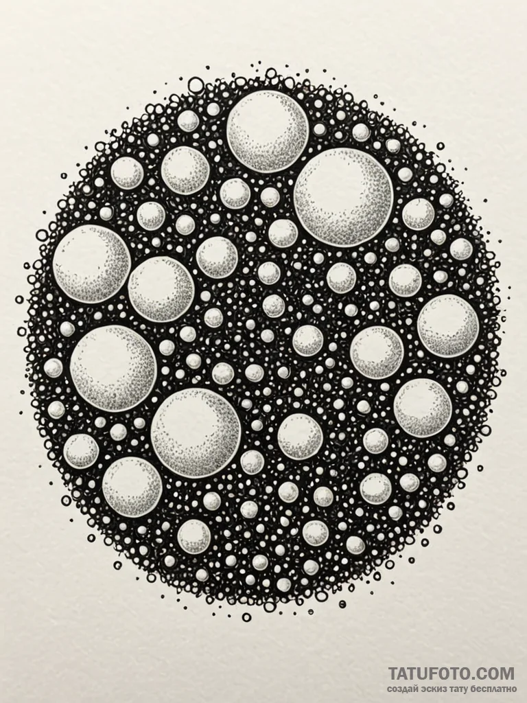 A whimsical bubble wrap texture, tactile,, ar... - эскиз тату (№1752523506_0, 14.07.2025 20:05) — Tatufoto.com
