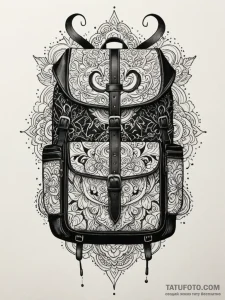 A detailed backpack with a patch, personalize... - эскиз тату (№1752524020_0, 14.07.2025 20:13) — Tatufoto.com