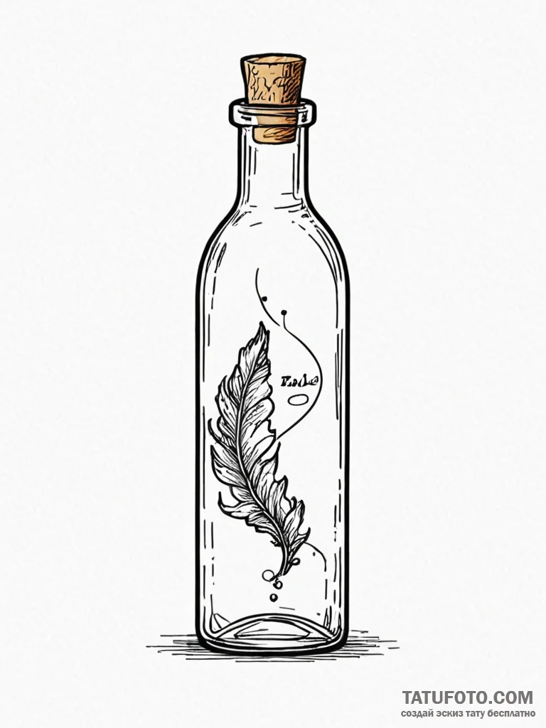 Message in a bottle - эскиз тату (№1752525480_0, 14.07.2025 20:38) — Tatufoto.com