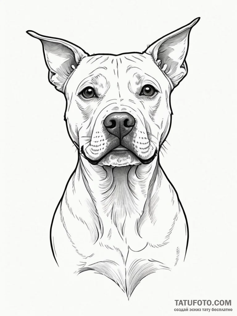 Pit bull terrier - эскиз тату (№1752525736_0, 14.07.2025 20:42) — Tatufoto.com