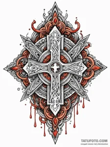 Blood sigil scrawled on wall, tattoo line art... - эскиз тату (№1752525993_0, 14.07.2025 20:46) — Tatufoto.com