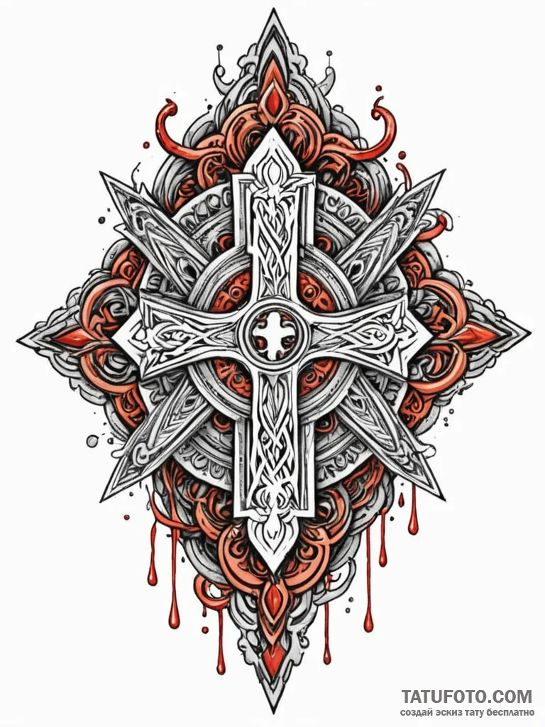 Blood sigil scrawled on wall, tattoo line art… — эскиз тату (№1752525993_0, 14.07.2025 20:46) — Tatufoto.com
