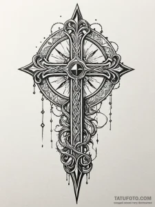 Kris dagger through spectral sigil, ink illus... - эскиз тату (№1752526165_0, 14.07.2025 20:49) — Tatufoto.com