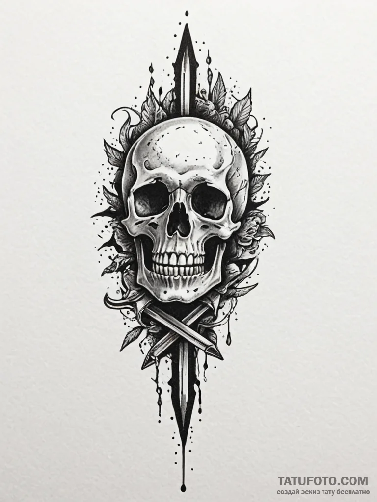 Corrupted blade in skeletal grip, tattoo flas... - эскиз тату (№1752526586_0, 14.07.2025 20:56) — Tatufoto.com