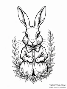 The white rabbit from alice in wonderland - эскиз тату (№1752526671_0, 14.07.2025 20:57) — Tatufoto.com