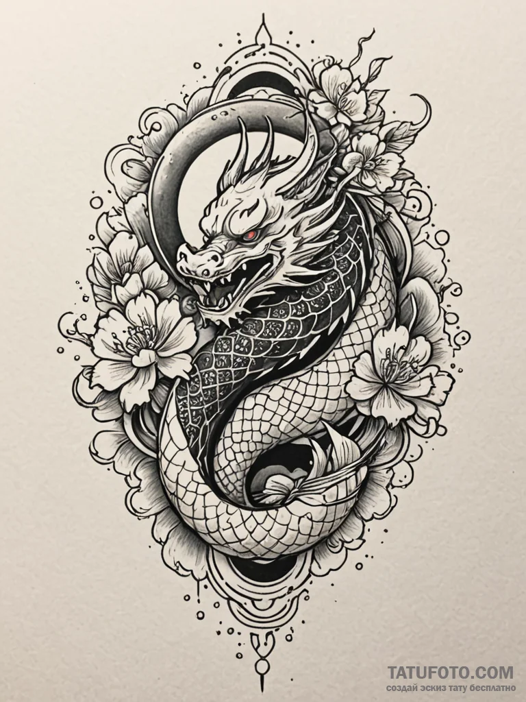 Moon staff crowned with runes, tattoo line ar... - эскиз тату (№1752527012_0, 14.07.2025 21:03) — Tatufoto.com