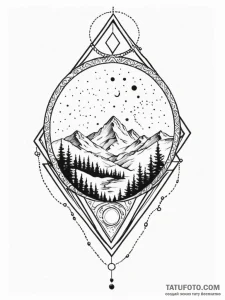 Frosted mirror reflecting void, tattoo drawin... - эскиз тату (№1752527099_0, 14.07.2025 21:04) — Tatufoto.com