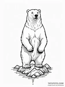 Polar bear standing on the last piece of ice,... - эскиз тату (№1752527271_0, 14.07.2025 21:07) — Tatufoto.com