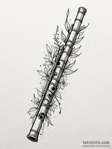 A detailed bamboo flute, musical,, tattoo fla... - эскиз тату (№1752527784_0, 14.07.2025 21:16) — Tatufoto.com