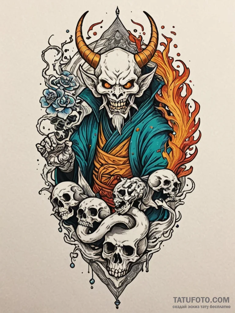 Lich, the undead sorcerer, commanding an army... - эскиз тату (№1752528470_0, 14.07.2025 21:27) — Tatufoto.com