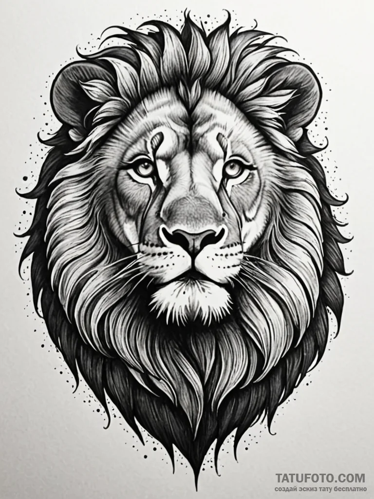 Lion, mature and regal, at rest but aware, in... - эскиз тату (№1752529320_0, 14.07.2025 21:42) — Tatufoto.com