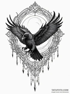 Raven claw tearing through veil, tattoo sketc... - эскиз тату (№1752530428_0, 14.07.2025 22:00) — Tatufoto.com