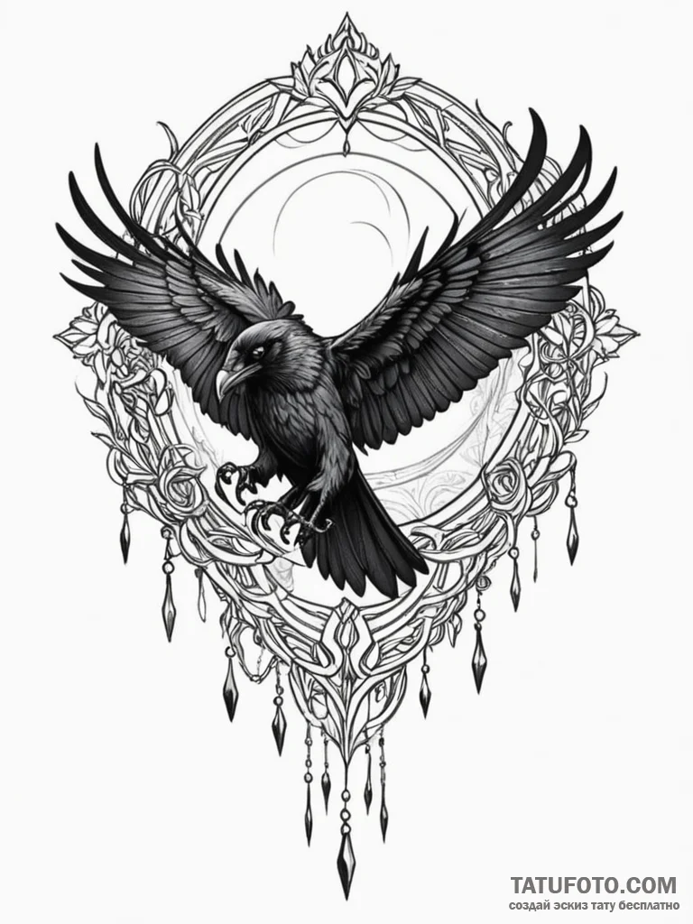 Raven claw tearing through veil, tattoo sketc… — эскиз тату (№1752530428_0, 14.07.2025 22:00) — Tatufoto.com